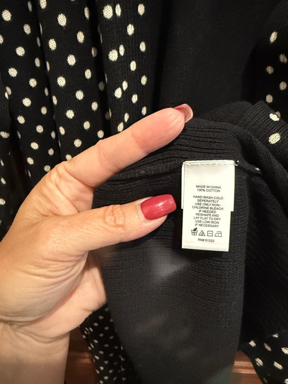 Black Polka Dot Open Cardigan by CeCe - Picture 4 of 6